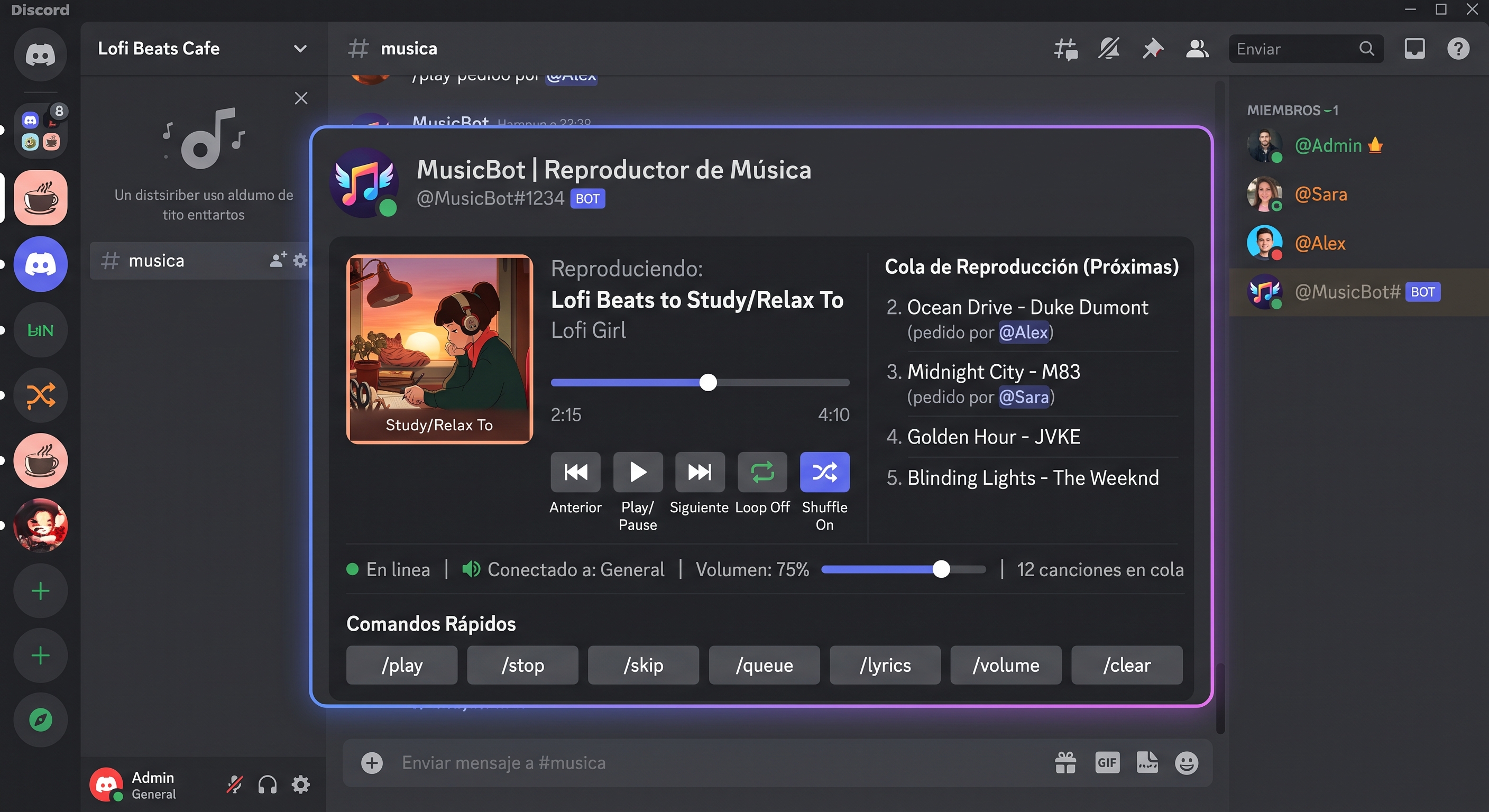 Bot inteligente de música para servidores de Discord